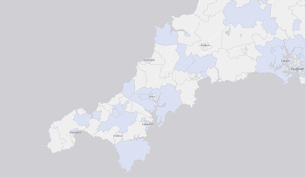 COVID-19 cluster map for Cornwall on, October 11 COVID-19 cluster map for Cornwall on, October 11